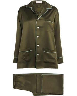 Olivia Von Halle Silk Yves Pyjama Set - Green