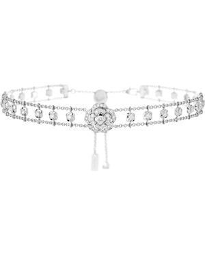 CHANEL And Diamond Bouton De Camélia Supple Choker - White