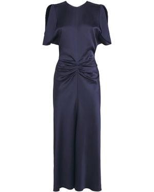 Victoria Beckham Satin Bela Midi Dress - Blue