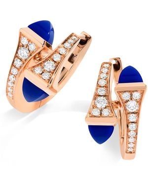 Marli New York Diamond And Lapis Lazuli Cleo Huggie Earrings - Blue