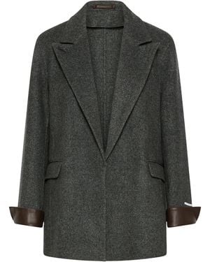 Marella Wool Single-Breasted Blazer - Gray