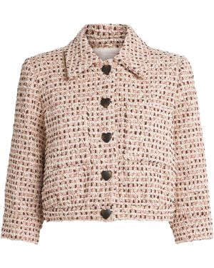 L'Agence Tweed Jia Cropped Jacket - Brown
