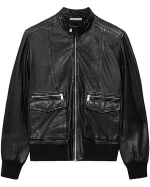 AllSaints Leather Hiro Bomber Jacket - Black