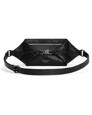 Dolce & Gabbana Leather Logo Belt Bag - Black