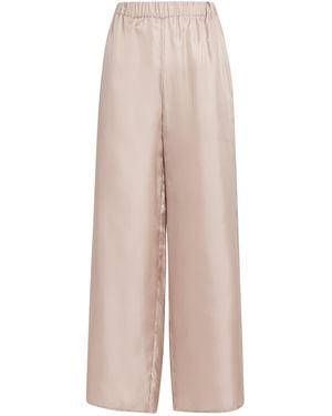 LeKasha Silk Pamir Wide-Leg Trousers - Natural