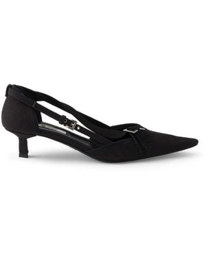 Prada Canvas Buckle-Detail Court Shoes 45 - Black