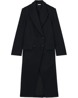 McQueen Wool Double-Breasted Coat - Black