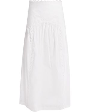 Sandro Cotton Midi Skirt - White
