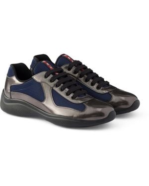 Prada Leather-Mesh America's Cup Trainers - Blue