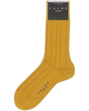 FALKE Wool-Cashmere Blend Lhasa Ribbed Socks - Orange