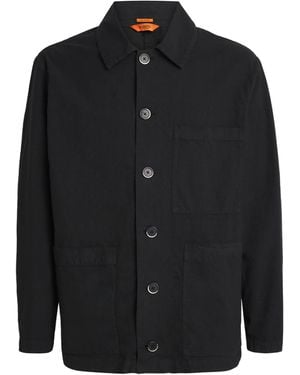 Barena Cotton Crinkle Overshirt - Black