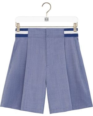 Loewe Wool-Blend Shorts - Blue