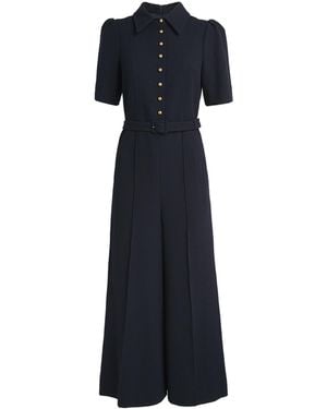 ME+EM Cropped Wide-Leg Jumpsuit - Blue