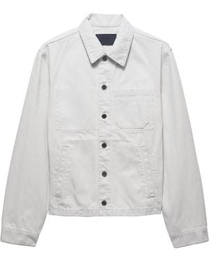Prada Blouson Denim Jacket - White