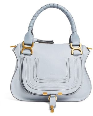 Chloé Small Leather Marcie Top-Handle Bag - White