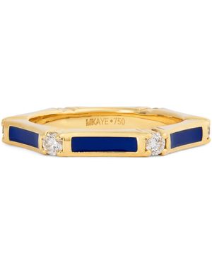 Melissa Kaye Diamond And Enamel Honey Station Ring - Blue