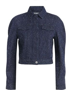 Jacquemus Embroidered Ovalo Denim Jacket - Blue