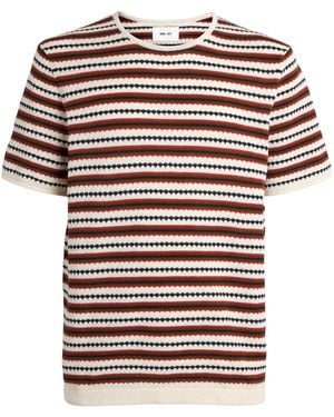 NN07 Organic Cotton Knit Stripe T-Shirt - Red
