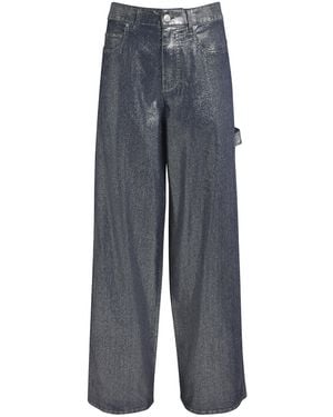 Isabel Marant Metallic Cover Wide-Leg Jeans - Grey