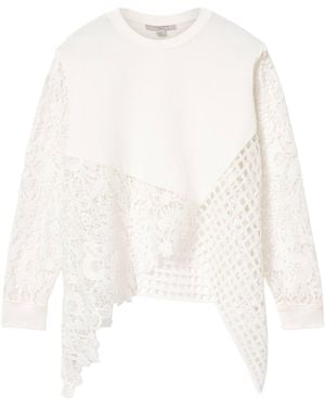 AllSaints Organic Cotton Lace-Panel Malorie Sweatshirt - White
