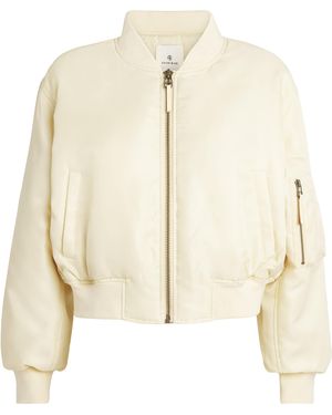 Anine Bing Cropped Leon Bomber Jacket - Natural