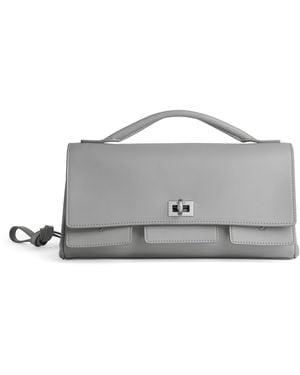 Balenciaga Small Calfskin Bel Air Clutch Bag - Gray