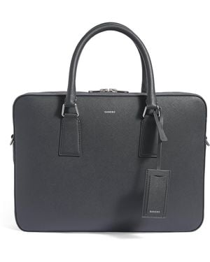 Sandro Leather Slim Briefcase - Black