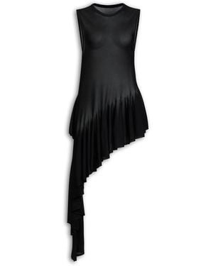Alaïa Asymmetric Godet Tank Top - Black