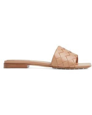 Bottega Veneta Leather Parco Sandals - Natural