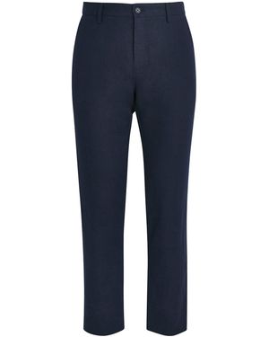 NN07 Linen Theo Slim Trousers - Blue