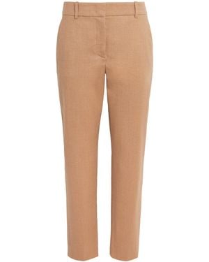 Eleventy Wool-Blend Metallic Straight Pants - Natural