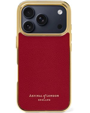 Aspinal of London Leather Iphone 17 Pro Case - Red