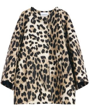 Givenchy Leopard Print Bow-Detail Parka - Black