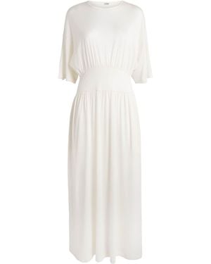 TOTEME Cotton-Silk T-Shirt Midi Dress - White