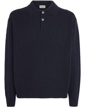 FRAME Wool-Cashmere Polo Jumper - Blue