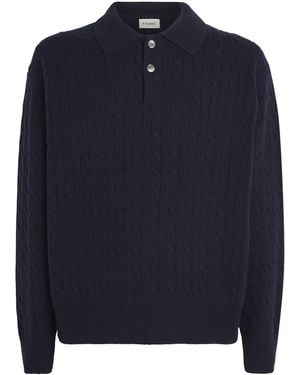 FRAME Wool-Cashmere Polo Jumper - Blue