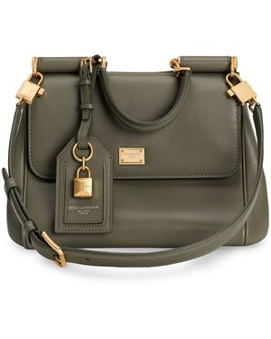 Dolce & Gabbana Leather My Sicily Top-Handle Bag - Green