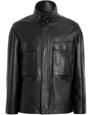 AllSaints Halton Leather Jacket - Black