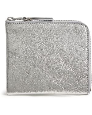 Comme des Garçons Small Leather Half-Zip Wallet - Grey