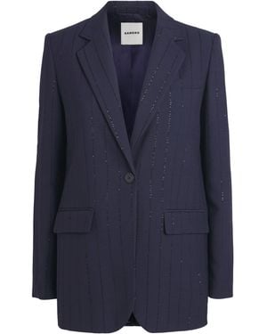 Sandro Embellished Stripe Blazer - Blue
