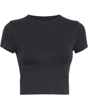 NikeSKIMS Cropped Corset T-Shirt - Black