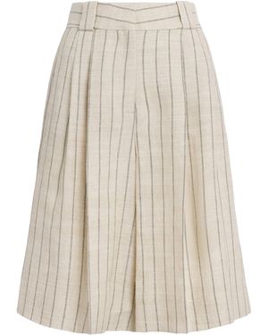 Blazé Milano Pinstripe Serene Husul Tailored Shorts - Natural