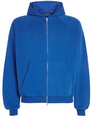 Cole Buxton Zip-Up Cropped Hoodie - Blue