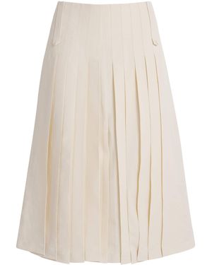 Tory Burch Pleated Midi Skirt - White