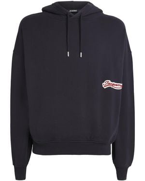 Jacquemus Cotton Sweatshirt With Embroidered Varsity Patch - Black