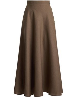 Ralph Lauren Linen Kenzie Skirt - Brown