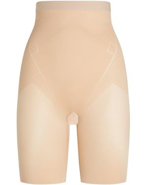 Spanx High-Waist Mid-Thigh Shorts - Natural