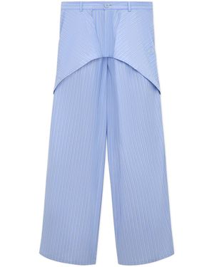 Loewe X Paula's Ibiza Cotton Paneled Stripe Pants - Blue