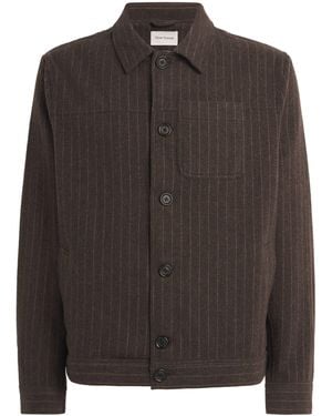 Oliver Spencer Wool-Blend Stripe Overshirt - Brown