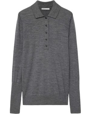 AllSaints Merino Wool Martel Polo Sweater - Gray